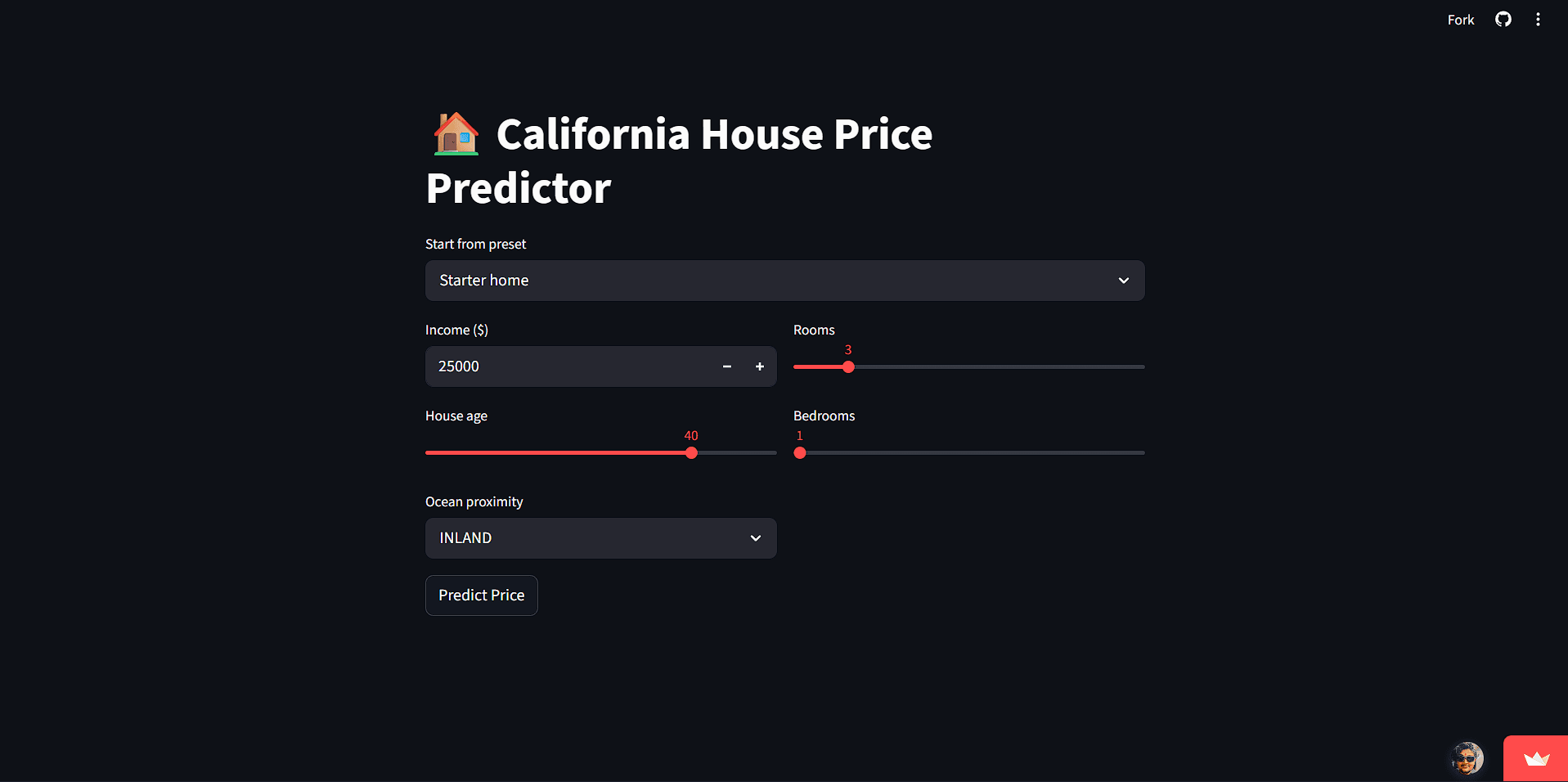 House Price Prediction Deployment screenshot